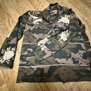 Johnny Was Camouflage Floral Sweatshirt